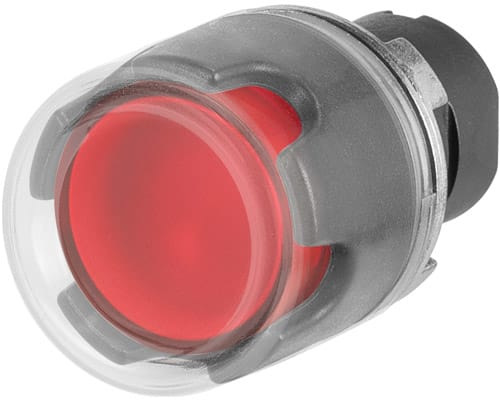 NEW ELFIN - PULSANTE LUM.PROTETTO C.GOMMA ROSSO 020PLPCGR