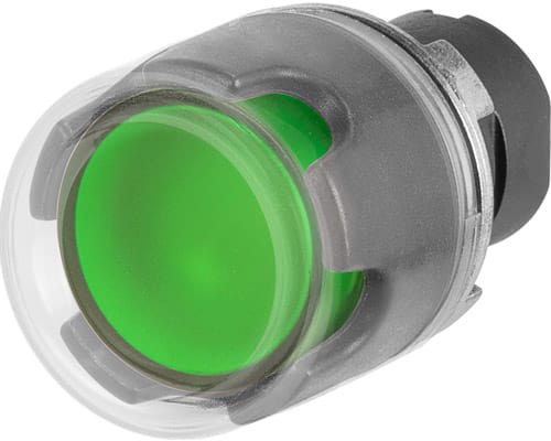 NEW ELFIN - PULSANTE LUM.PROT. C.GOMMA VERDE