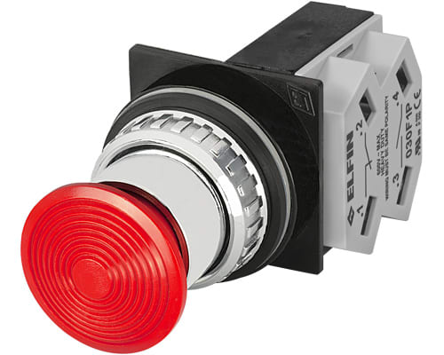 NEW ELFIN - PULSANTE FUNGO ROSSO NO+NC