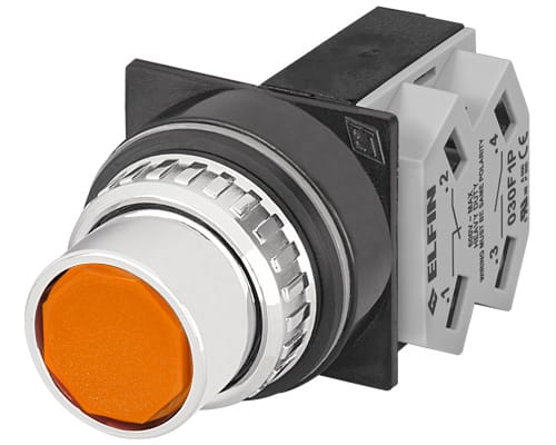 NEW ELFIN - PULSANTE ARANCIO NO+NC