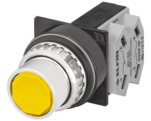 NEW ELFIN - PULSANTE GIALLO NO+NC 030PIGF1