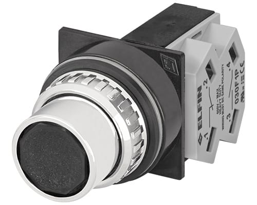 NEW ELFIN - PULSANTE NERO NO+NC 030PINF1