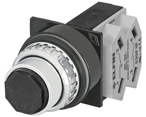 NEW ELFIN - PULSANTE NERO NO+NC 030PRNF1