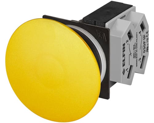 NEW ELFIN - PULSANTE FUNGO D60 GIALLO NO+NC