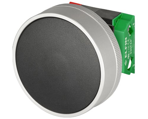 NEW ELFIN - PULSANTE FUNGO PROT.MET. NERO NO+NC