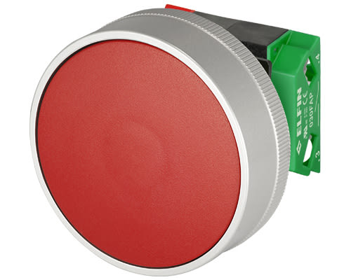 NEW ELFIN - PULSANTE FUNGO PROT.MET.ROSSO NO+NC