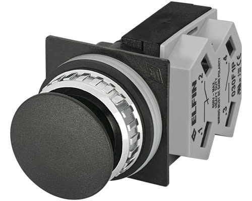 NEW ELFIN - PULSANTE FUNGO NERO NO+NC 030RFNF1