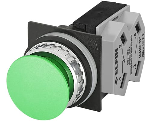 NEW ELFIN - PULSANTE FUNGO VERDE NO+NC 030RFVF1
