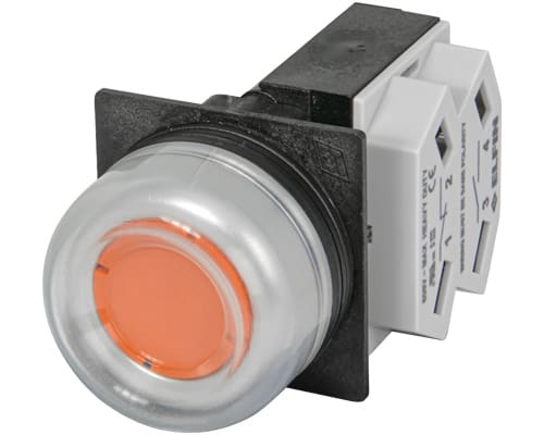 NEW ELFIN - PULSANTE CAPP.GOMMA ARANCIO NO+NC