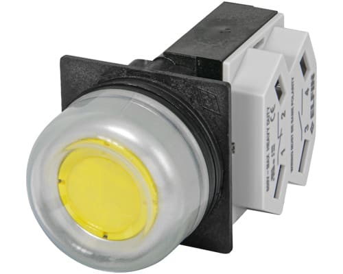 NEW ELFIN - PULSANTE CAPP.GOMMA GIALLO NO+NC