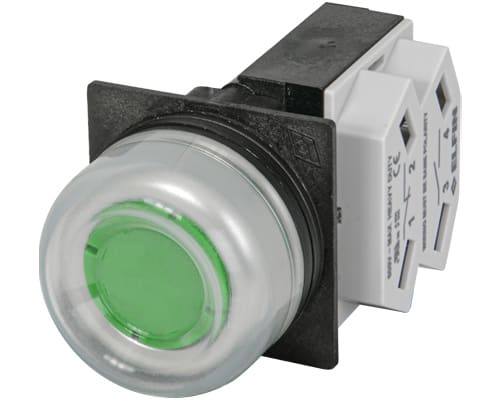 NEW ELFIN - PULSANTE CAPP.GOMMA VERDE NO+NC