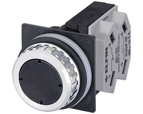 NEW ELFIN - PULSANTE NERO NO+NC 030RINF1