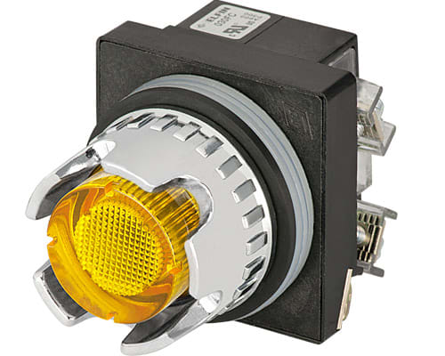 NEW ELFIN - PULS.LUM.SCHERM.GIALLO NO+NC LED24V