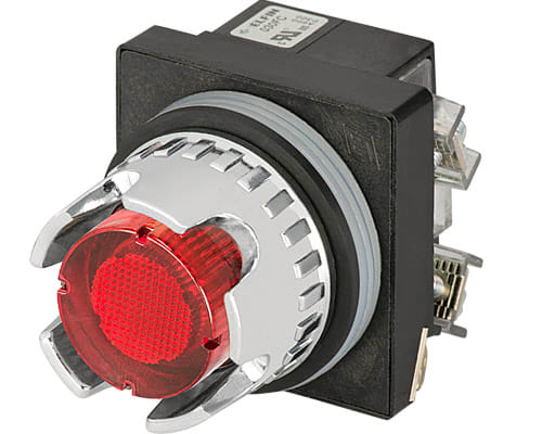 NEW ELFIN - PULS.LUM.SCHERM.ROSSO NO+NC LED24V