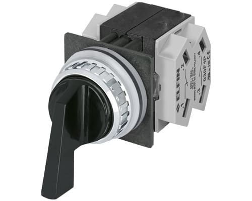 NEW ELFIN - SELETTORE LEVA NERO 4P.2NO+2NC 030RSLNQ2F1