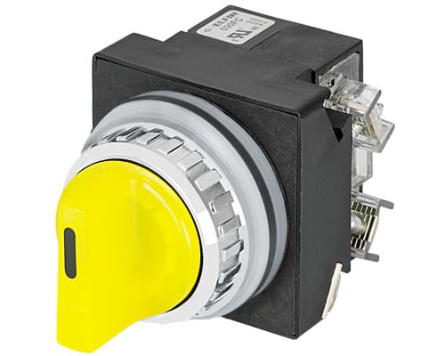 NEW ELFIN - SELET.MAN.LUM.GIALLO 2P.NO+NC 24V