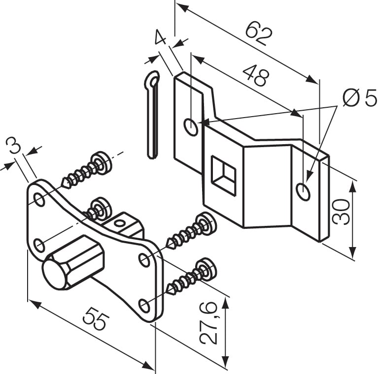 NICE - KIT STAFFA + PERNO Q10 525.10012/AX