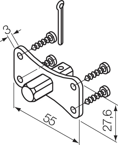 NICE - PERNO QUADRO 10MM AXIS