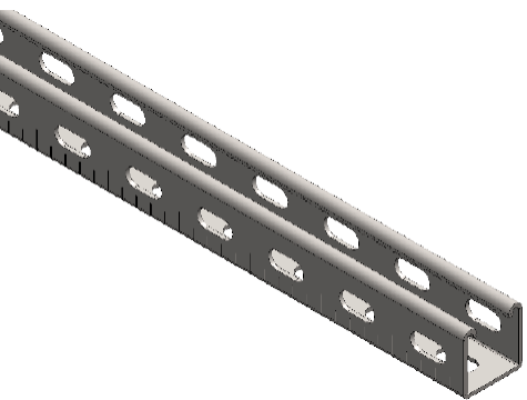 SATI - Profilo asolato per sospensioni PRM dimensioni 41x21 mm spessore 15/10 IX