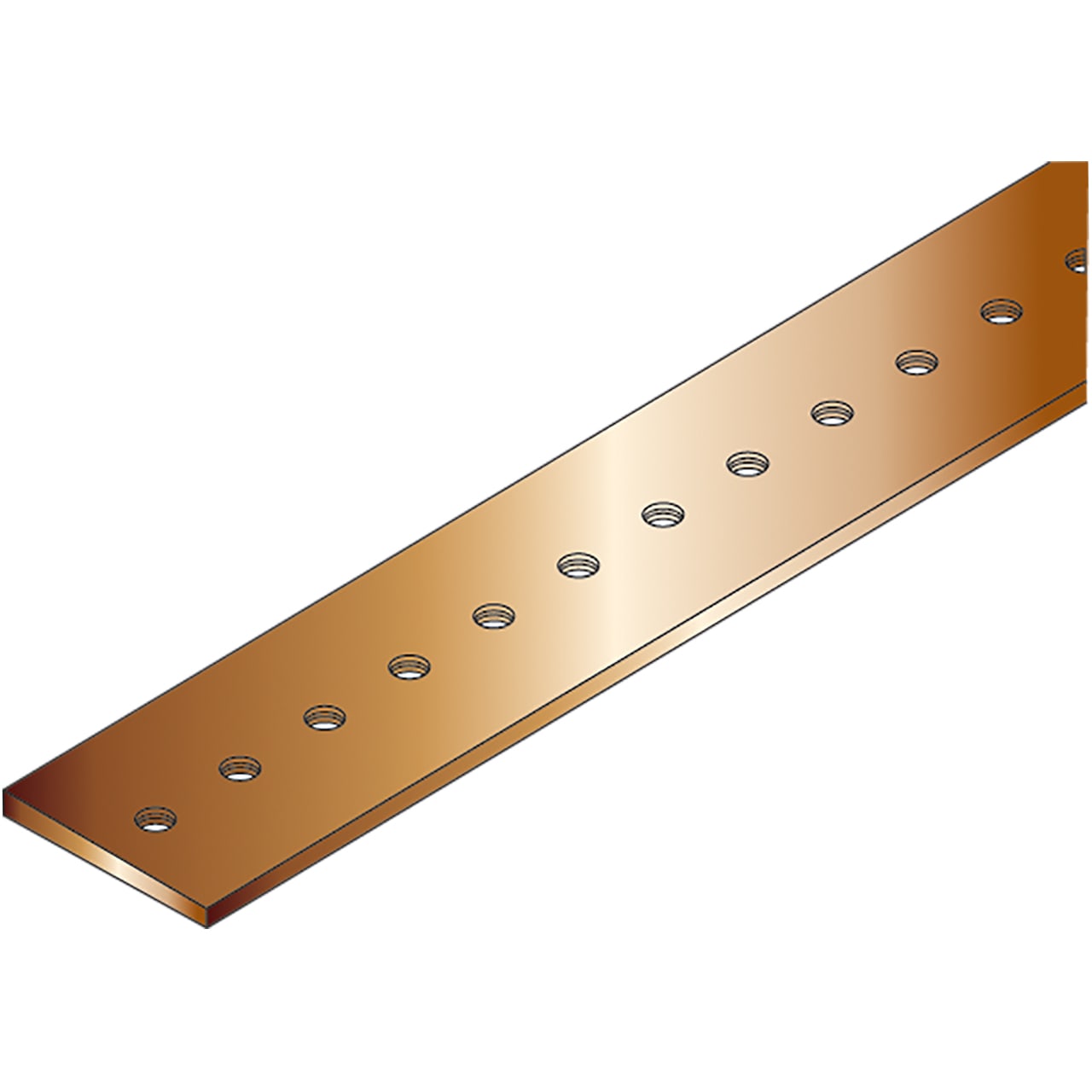 SATI - Barra forata in rame fori filettati M6 dimensioni 25x4x1000 mm 3110875