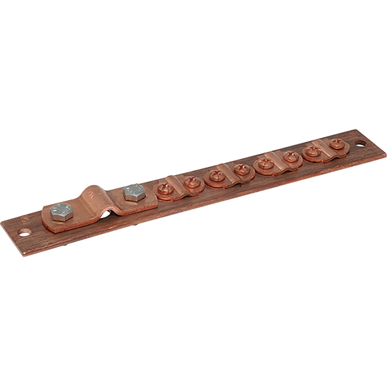 SATI - Piastra per collegamenti equipotenziali in rame  dimensioni 200x30x3 mm