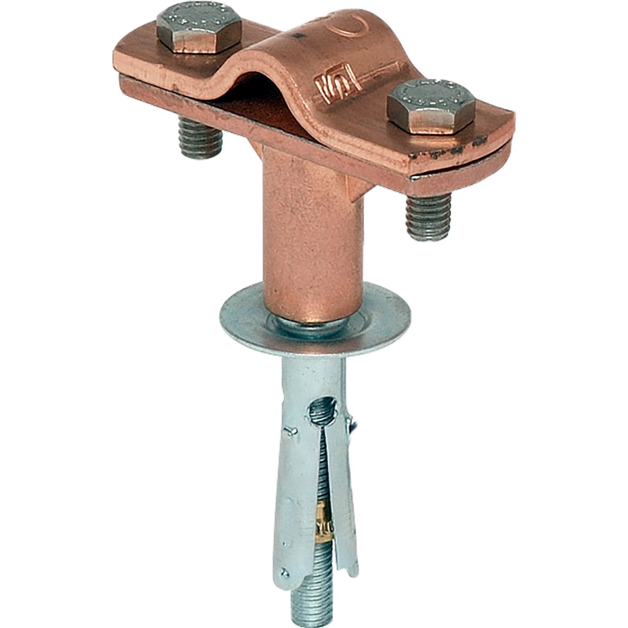 SATI - Supporto per tondo in zamak ramata con tassello in ferro 9x45 mm per piatti 20-30 mm
