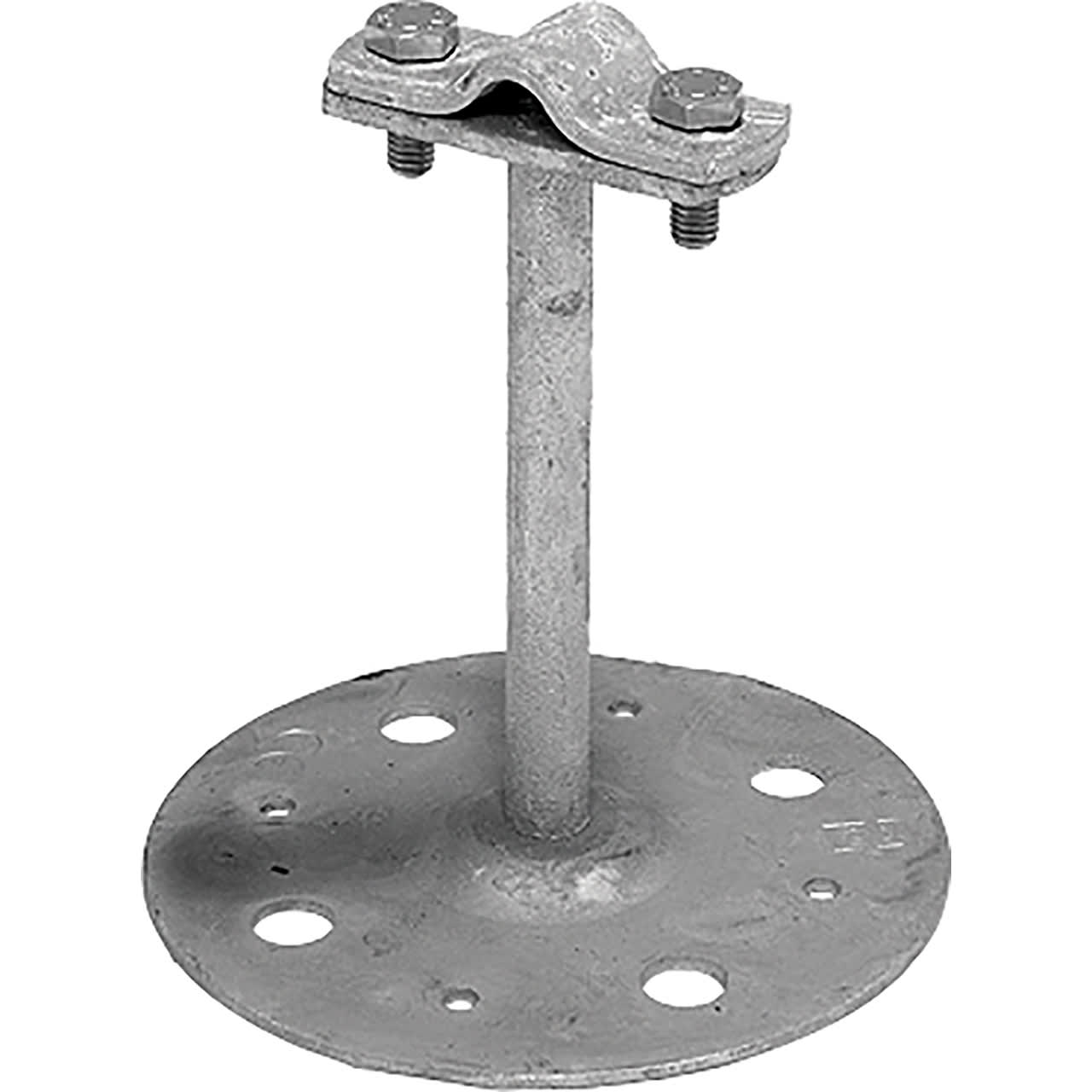 SATI - Supporto per tondo con piastra per tetti piani base diametro 100 mm altezza 100 mm 3111261