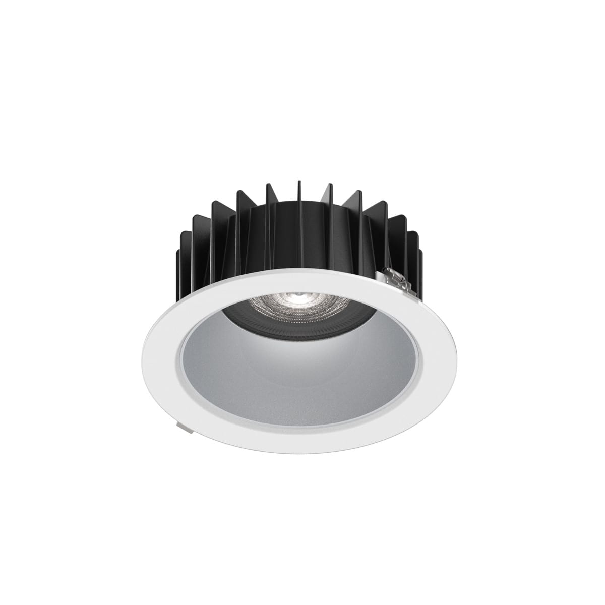 NOVALUX - NIK 22W 3K DALI 60 CRI90 MAT tondo riflettore grigio: downlight LED tondo incasso in controsoffitto, molle acciaio armonico 5-15 mm. Garanzia 5 anni.