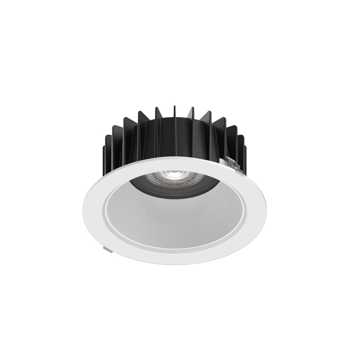 NOVALUX - NIK 32W 3K DALI 36 CRI90 BIA tondo riflettore bianco downlight LED per installazione ad incasso in controsoffitto, molle acciaio 5-15 mm, garanzia 5 anni.