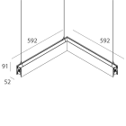 NOVALUX - LUCKY EVO B: MODULO CIECO ANG. L=592 BI