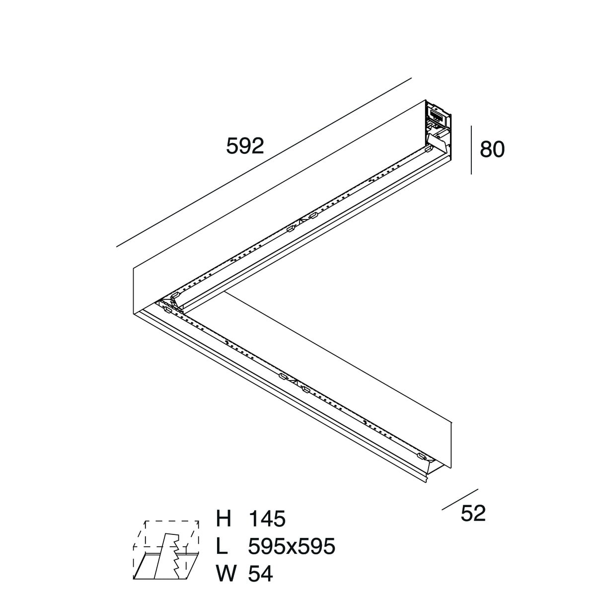 NOVALUX - LUCKY EVO: LED ANG.25W DALI 3K BIA L=592