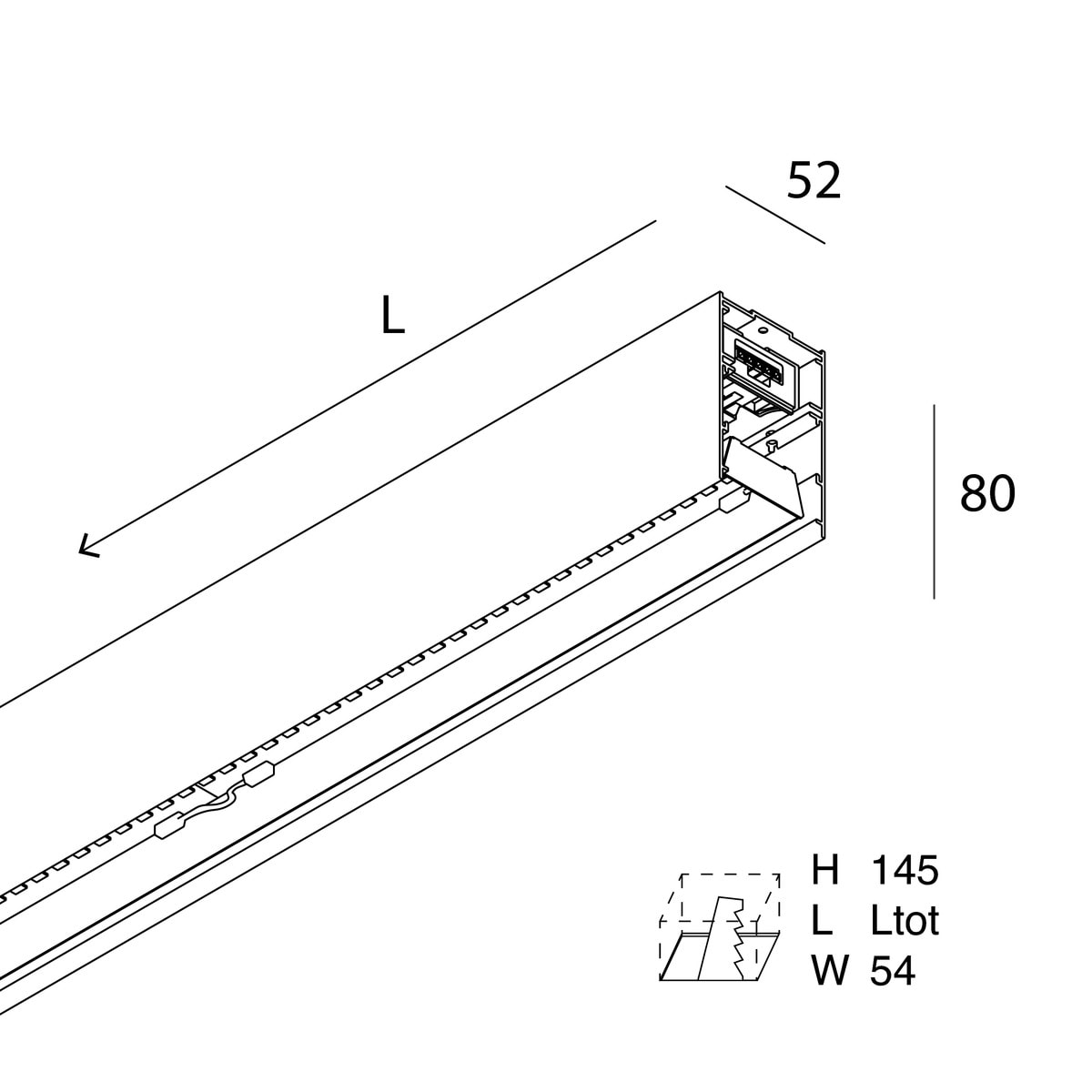 NOVALUX - LUCKY EVO: LED 57W 4K NE L=2530 100590.02