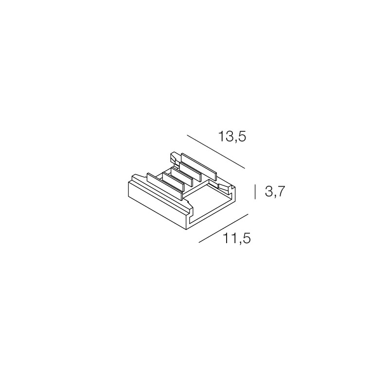 NOVALUX - strip led connettore 2strip rgb+w 10 pezzi connettore strip-strip lineare 10 pezzi 100977.99