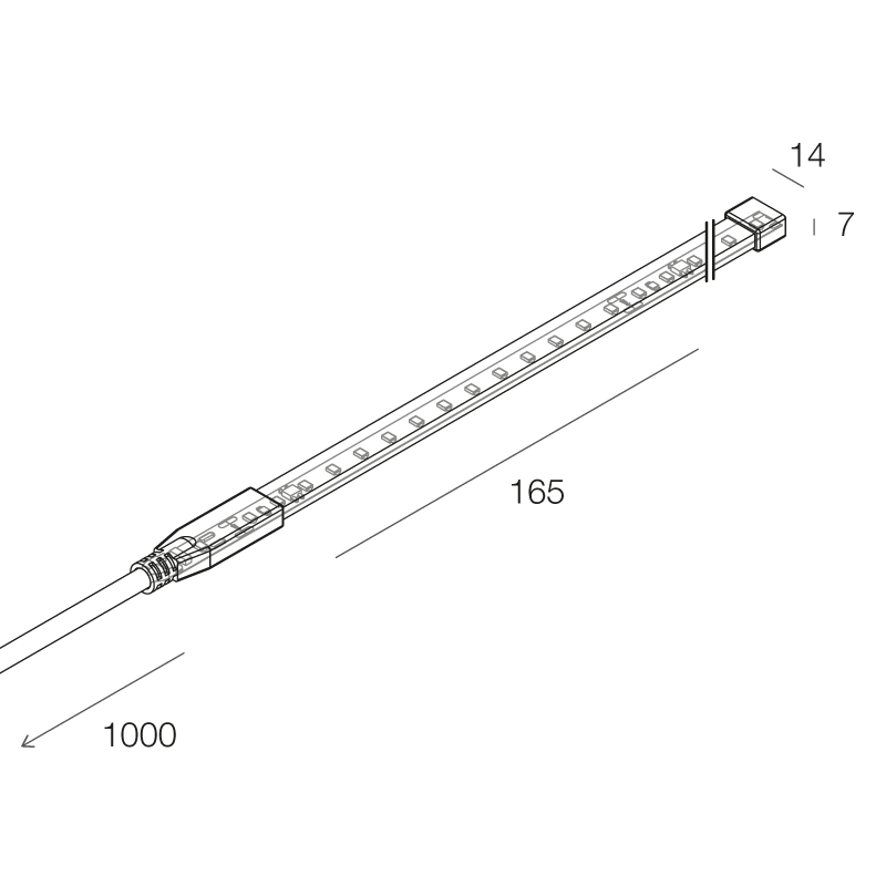 NOVALUX - STRIP LED 230VAC: 9,8W/M - 5M - 4K