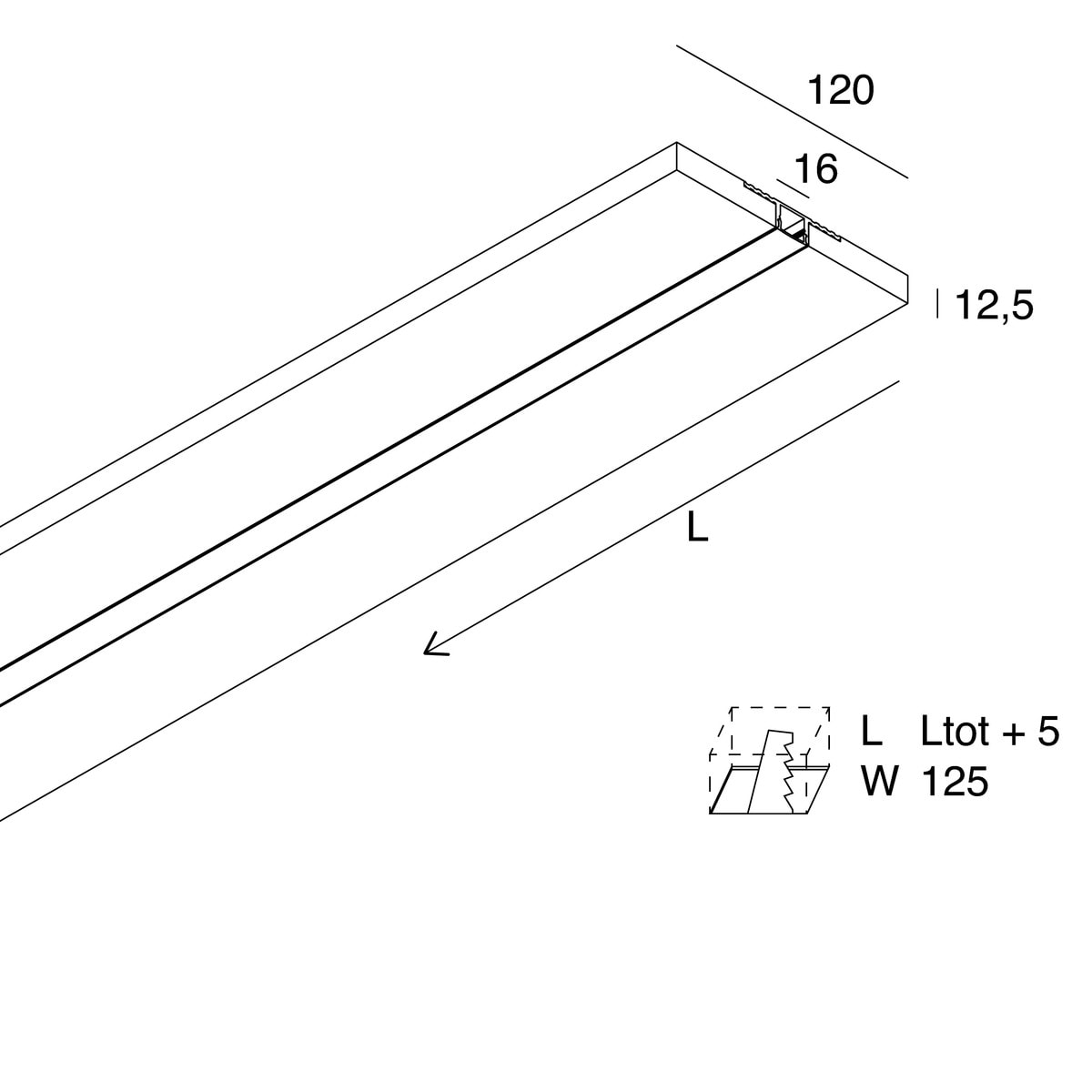 NOVALUX - L-16 SYS: LINEARE OPALE 2M