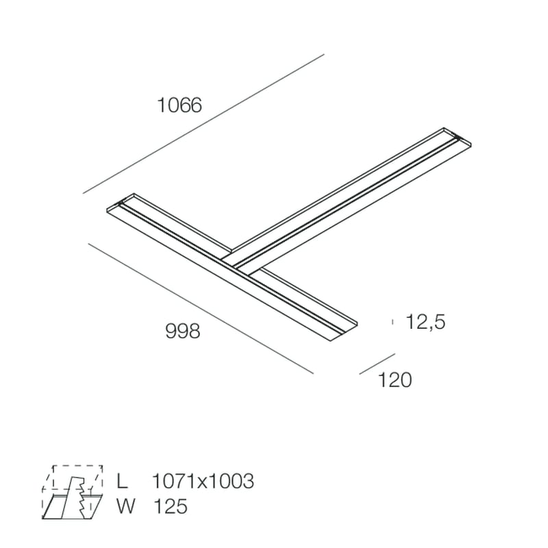 NOVALUX - l-16 evo t opale 1+1m profilo a t 1066x998 standard