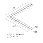 NOVALUX - L-16 evo angolare opale 1+1m hydro profilo angolare 90° per strip led tagliabile in opera in cartongesso con profilo di alluminio integrato garanzia 5 anni.