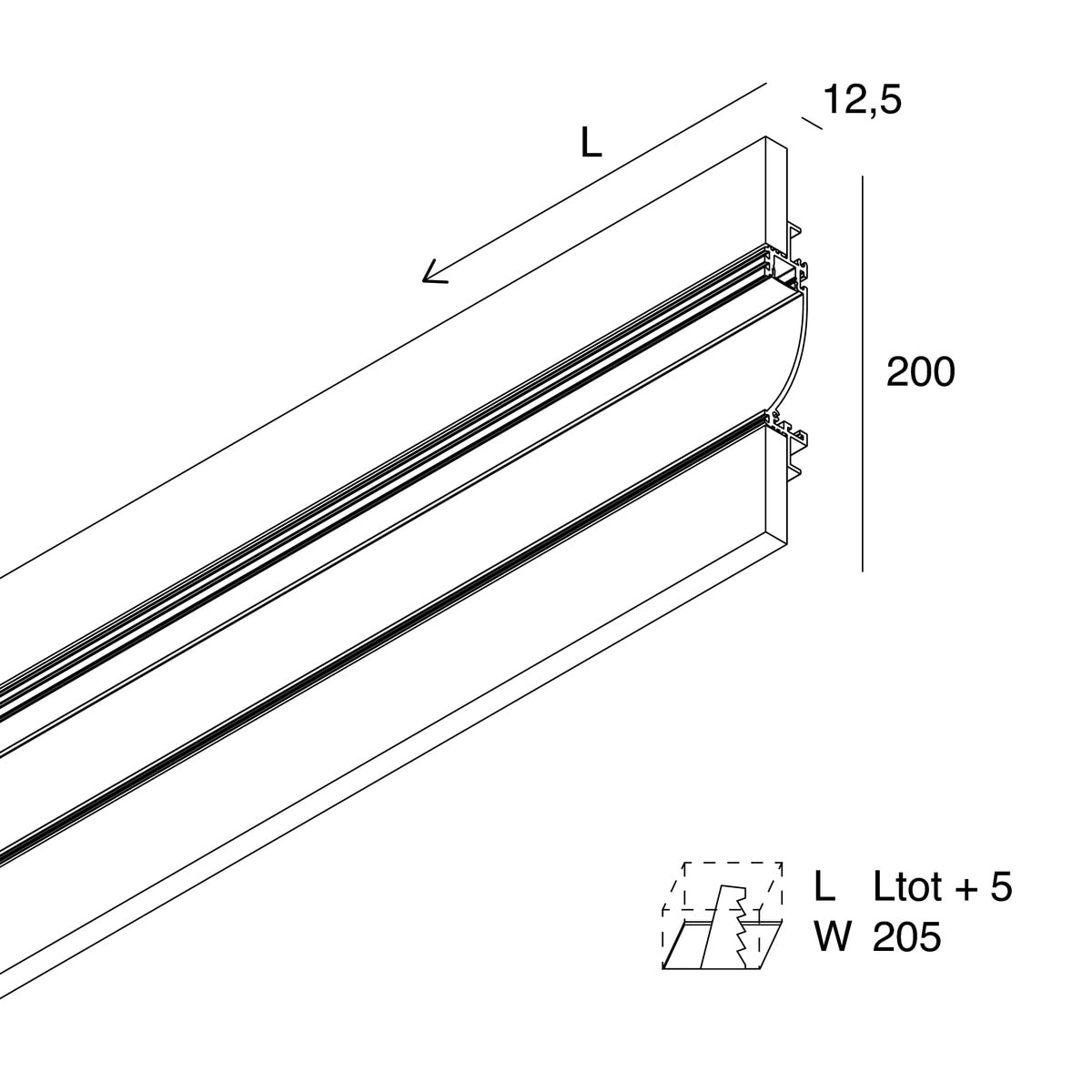 NOVALUX - A-70: LINEARE OPALE 2M