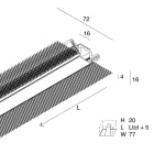 NOVALUX - L-16 evo wall opale 2m, profilo per strip led tagliabile in opera per linee di luce incassate in muratura, garanzia 5 anni.