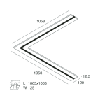 NOVALUX - L-16 TRACK: ANGOLARE 1+1 M NERO 1018B4.02