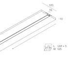 NOVALUX - L-16 low lineare opale 2m lastre 10mm, profilo per strip led tagliabile in opera per linee di luce incassate nel cartongesso con finitura ad alto spessore.