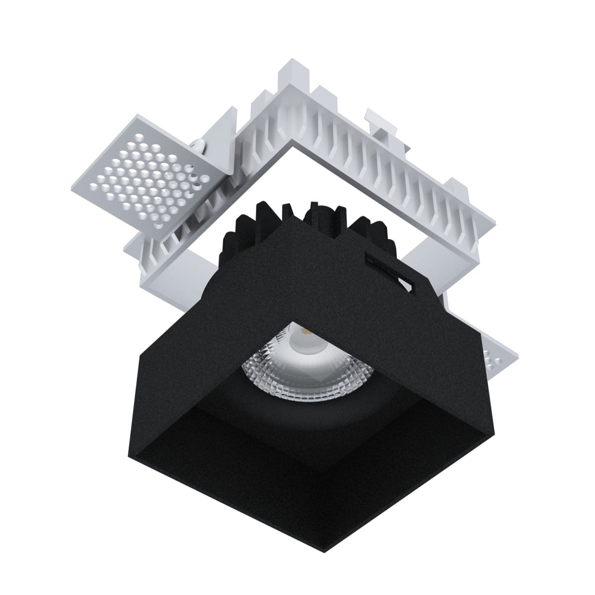 NOVALUX - Well quadrato: downlight led 10w 500ma 4k 36d ip54 nero per incasso su cartongesso 5-15 mm, corpo quadrato in acciaio verniciato, garanzia 5 anni.