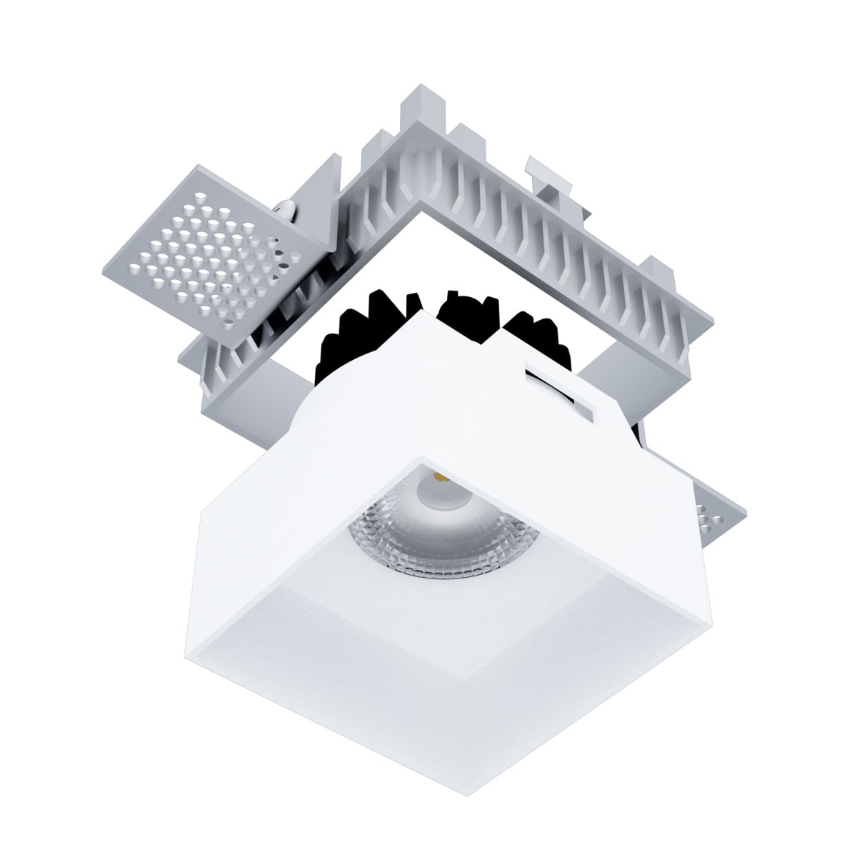 NOVALUX - well quadrato nero led 10w 500ma 3000k 4000k 55° ip54 idoneo per controsoffitto spessore 5-15 mm