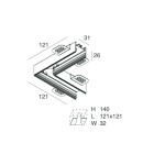NOVALUX - P-30: ANGOLO L INCASSO BIANCO 103328.01
