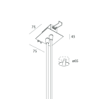 NOVALUX - rosone doppio cartongesso lunghezza 1200 mm bianco kit di alimentazione incasso bianco 45x75x75 cavo 3x0,75 lunghezza 1200 mm