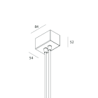 NOVALUX - rosone laterale doppio l=1200 3p caf kit di alimentazione plafone caffè 45x75x75 cavo 3x0,75 x2