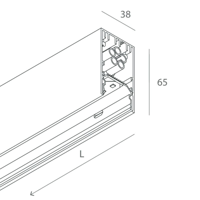 NOVALUX - LUCKY MINI: LED 35W 3K CAPP L=2400 103502.21