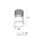 NOVALUX - Kone tondo nero LED 18W 3000K 500mA 55° idoneo per controsoffitto spessore 5-30 mm IP20.