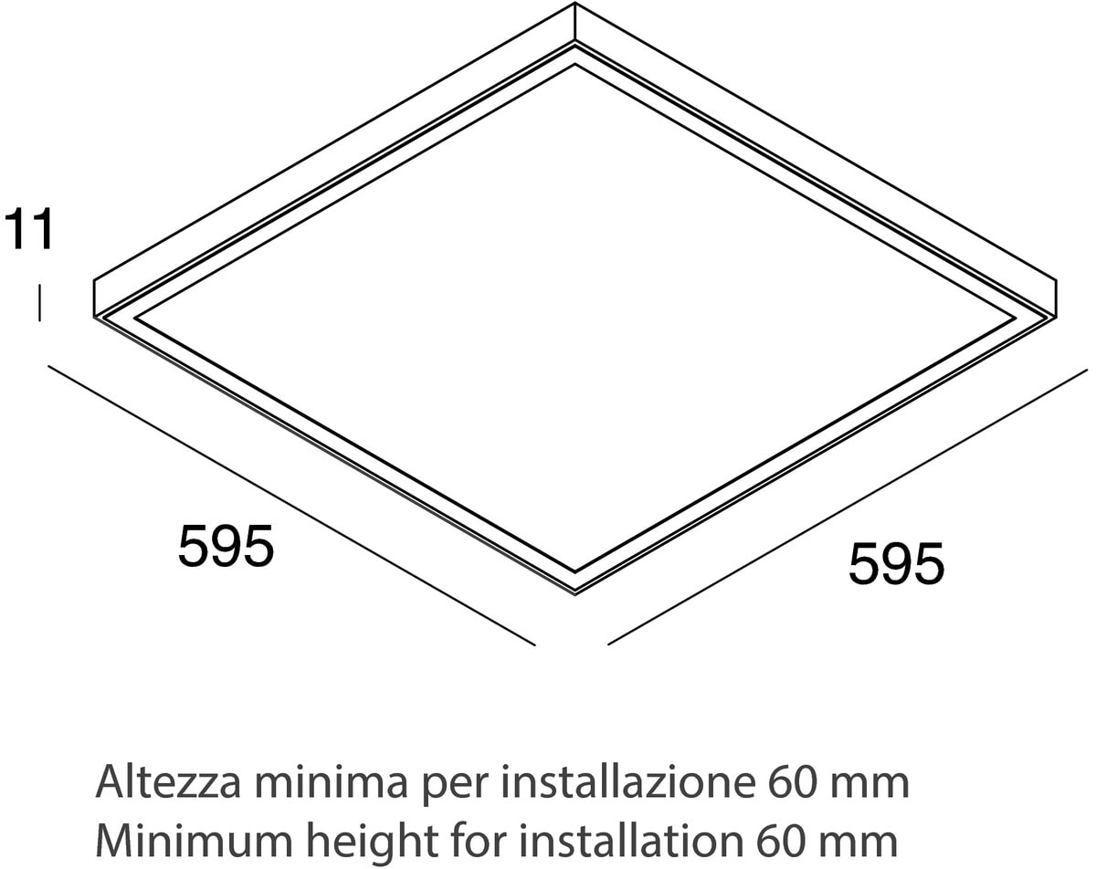 NOVALUX - THE PANEL: 600X600 36W 4K C/AL IP65