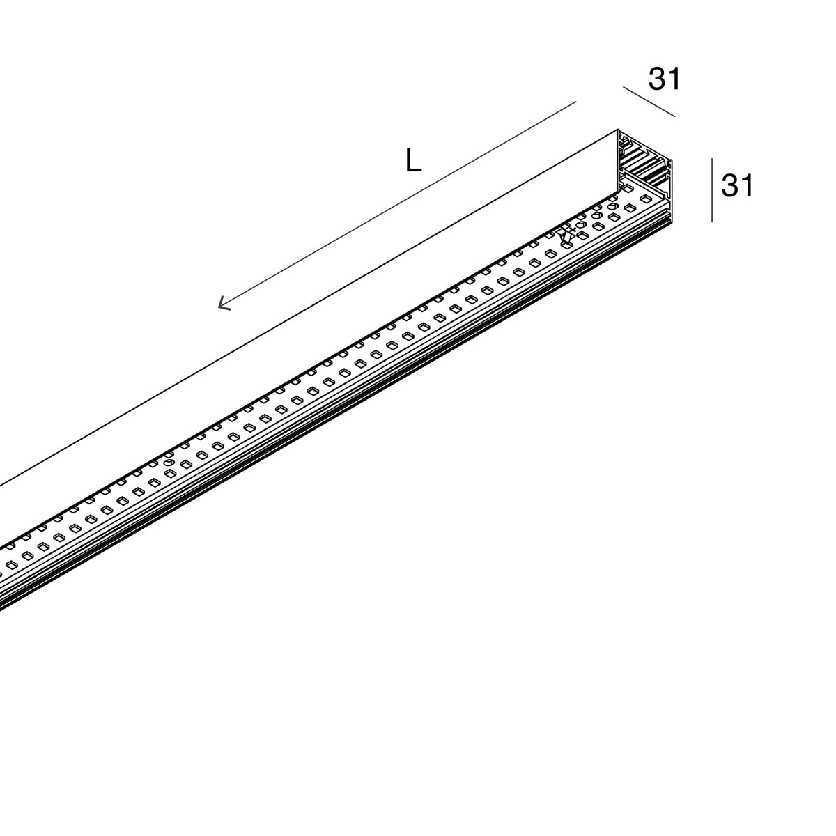 NOVALUX - P-30: LED 8W 3K BIA PLAF/SOSP L=800